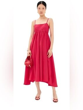 NWT- Azeeza ‘Rachel Poplin Midi Dress’  XS Poppy